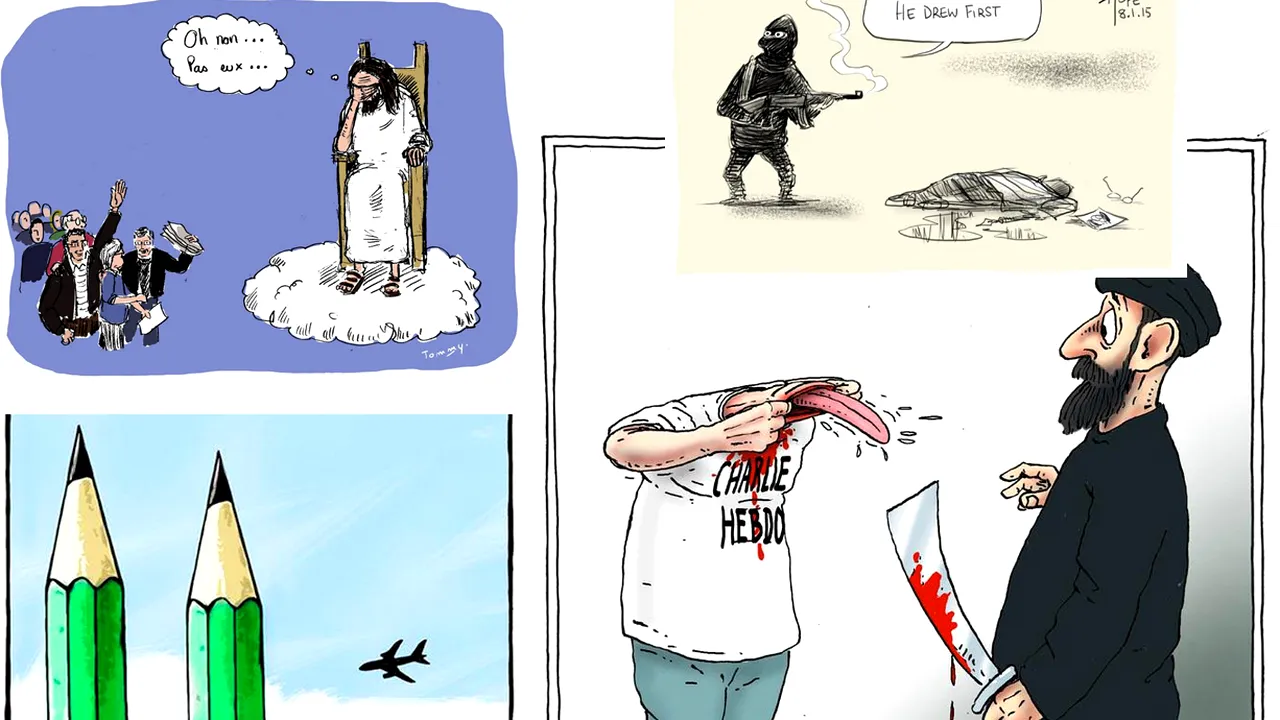 20 de caricaturi-omagiu pentru victimele atentatului de la Charlie Hebdo