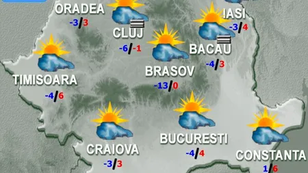 VREMEA. Prognoza meteo pentru 18 și 19 decembrie. Vremea va fi caldă pentru această perioadă