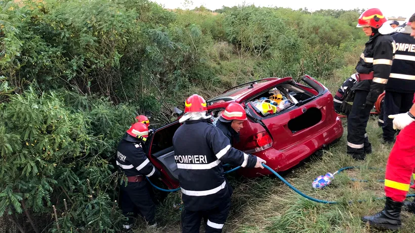 Șase victime, după ce o mașină s-a răsturnat pe Autostrada București-Pitești