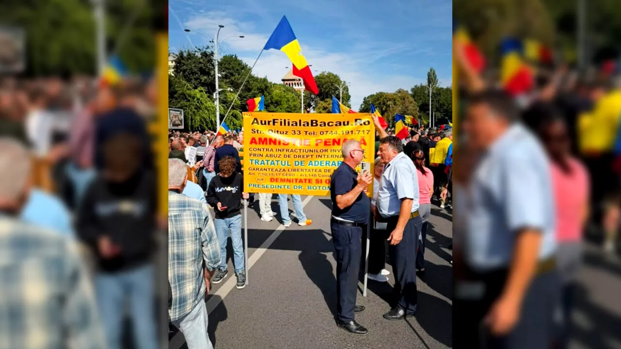 AUR depune plângere penală pentru furt de identitate după ce mai multe persoane au afișat la Protestul Fermierilor un banner pe care scria „AUR Bacău”. Partidul susține că nu erau membri