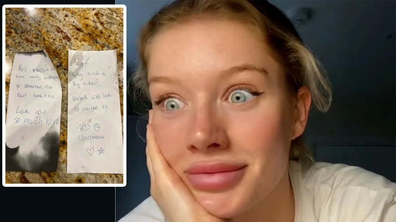 Ce bilețele IRONICE a primit această tânără de la livrator, după ce a comandat „prea multă mâncare