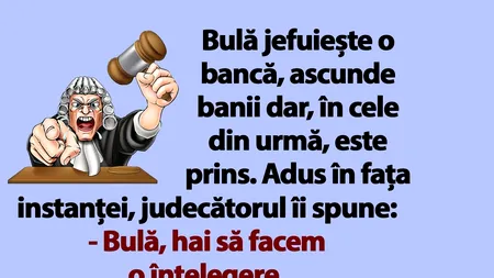 BANCUL ZILEI | Bulă jefuiește o bancă, ascunde banii și este prins