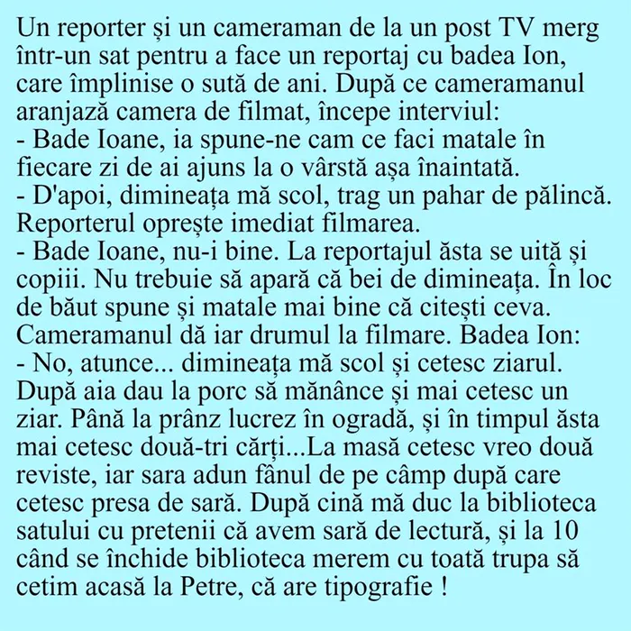 Bancul de marți | Badea Ion împlinește 100 de ani