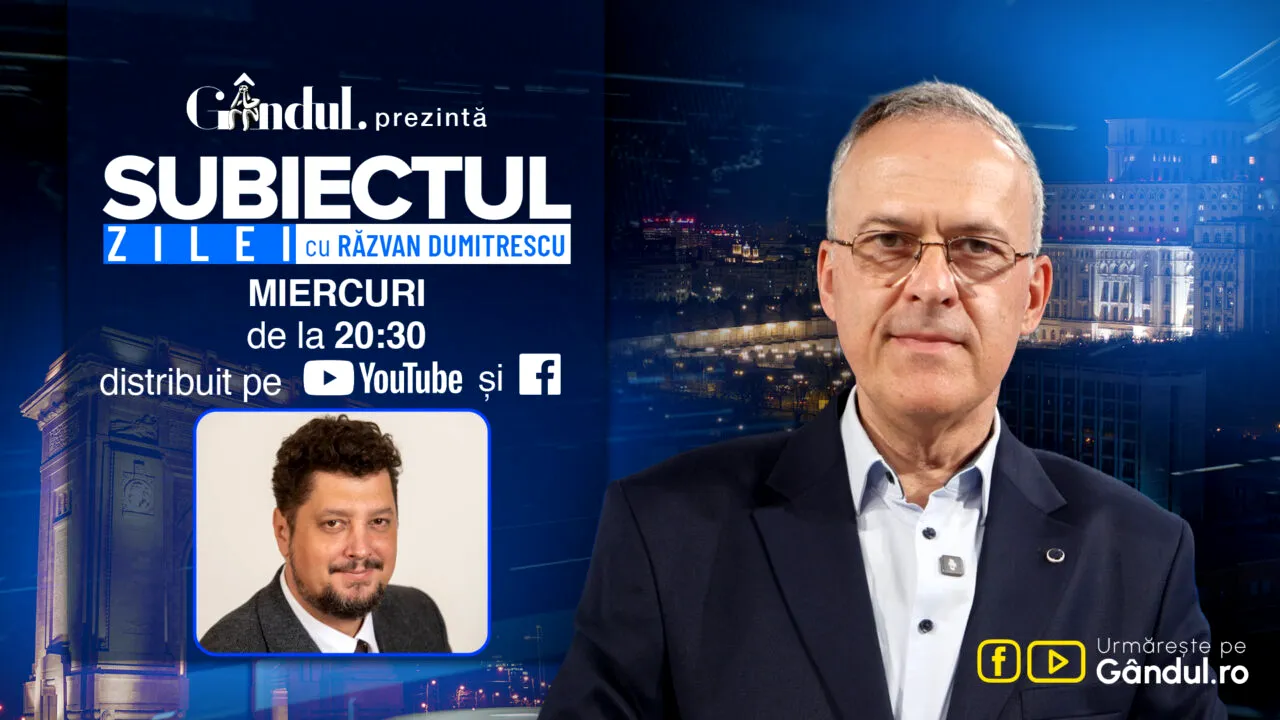 „Subiectul Zilei cu Răzvan Dumitrescu” începe miercuri, 26 august, de la ora 20:30, live pe Gândul. În exclusivitate, Claudiu Târziu, dezvăluiri de la Bruxelles. Ce se întâmplă cu banii europeni după „Amendamentul Fritz”