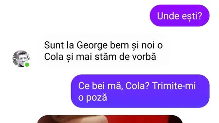 Bancul de joi | „Ce bei, mă, Cola? Trimite-mi o poză?”