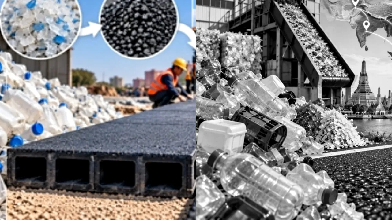 În 2021, China a construit primul drum din plastic din 6.000 de sticle de lapte. Cum au devenit deșeurile materiale pentru pavaj