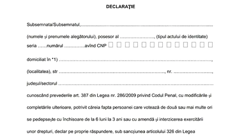 ALEGERI PREZIDENȚIALE 2014. BEC interzice alegătorilor să-și printeze formularele cu declarația pe propria răspunde, deși în mai multe secții din București s-au epuziat
