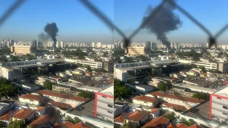 VIDEO. Un avion de mici dimensiuni s-a PRĂBUȘIT pe o stradă din Sao Paolo. Două persoane au murit, după ce aeronava s-a izbit de mai multe vehicule