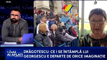 Corina Drăgotescu, uluită de noua condamnare primită de Georgescu: ”Ce i se întâmplă depășește orice imaginație / Nu ar trebui să fie tratat în halul ăsta, este până la urmă un cetățean”