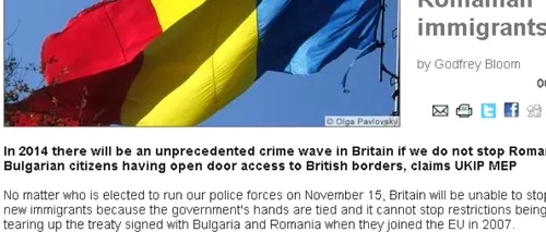 ATAC la adresa României. Un europarlamentar britanic acuză imigranții români și bulgari: În 2014 va exista un val de crime fără precedent 