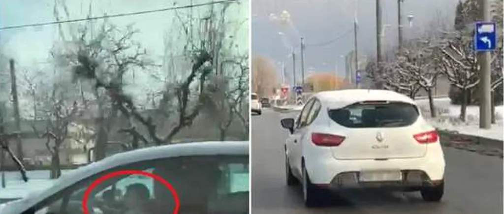 Inconștiență pe șosea. Copil filmat la volan, pe străzile din Baia Mare - VIDEO