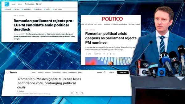 Ce scrie presa internațională după ce Guvernul Mureșan a picat. Politico, Reuters și France 24 analizează blocajul politic de la București