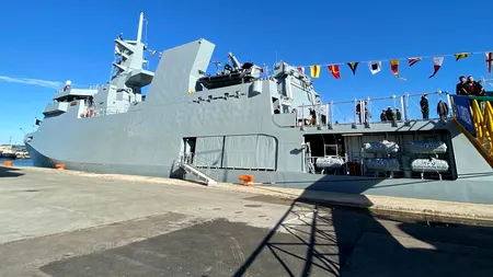 EXCLUSIV. România a livrat prima corvetă realizată în țara noastră. Nava militară, construită pe șantierul naval Galați, va ajunge într-un stat asiatic