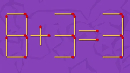 TEST IQ cu chibrituri | Corectați 8+3=3, mutând un singur băț!
