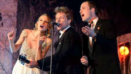 Prințul William a cântat alături de Jon Bon Jovi și Taylor Swift 