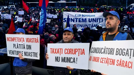 Protest masiv în Capitală. Sindicaliștii ies în stradă împotriva măsurilor de AUSTERITATE: „Taxați corupția, nu munca!”