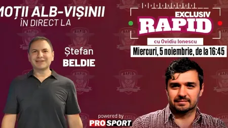 „EXCLUSIV RAPID” cu Beldie și Gâlcă începe la ora 16:45, în direct pe YouTube - ProSport