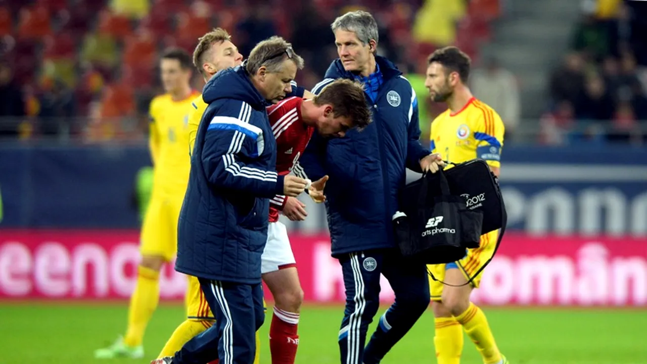 Lucas Andersen, dus la spital după duelul cu Sânmărtean, unde i-a fost montat un aparat dentar