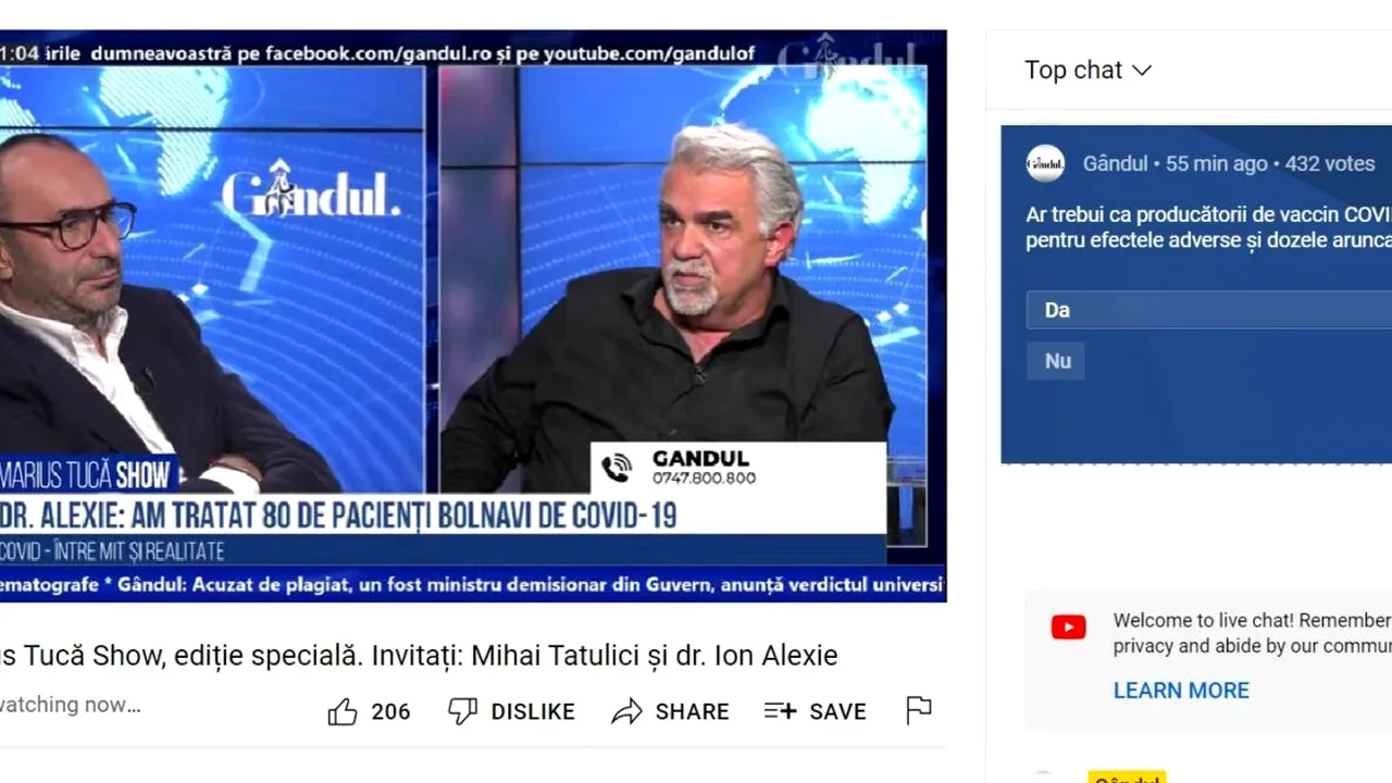 Poll Marius Tucă Show: „Ar trebui ca producătorii de vaccin anti-Covid să plătească pentru efectele adverse și dozele aruncate?”. Vezi răspunsurile!