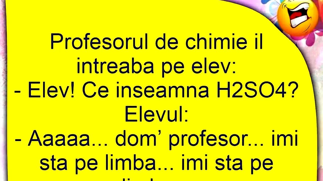 BANCUL ZILEI | Ce înseamnă H2SO4