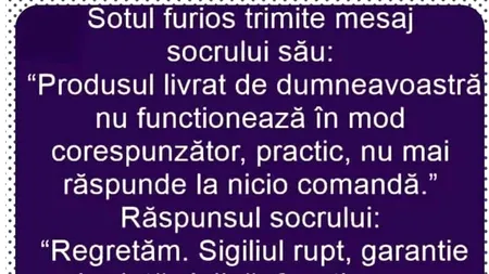 BANCUL ZILEI | Soțul furios și socrul inteligent