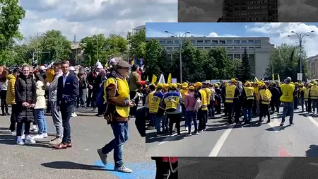 Sindicaliștii din învățământ protestează în Piața Victoriei. Profesorii cer SALARII mai mari și amenință cu GREVA GENERALĂ - FOTO&VIDEO