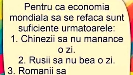 Bancul de duminică | Cele 3 reguli pentru refacerea economiei mondiale