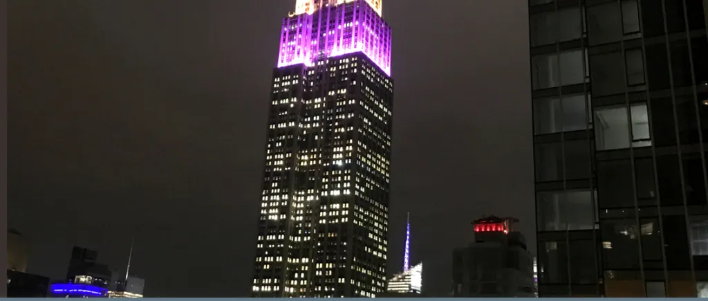 Empire State Building, luminat în culorile violet și auriu, în semn de omagiu adus lui Kobe Bryant - VIDEO