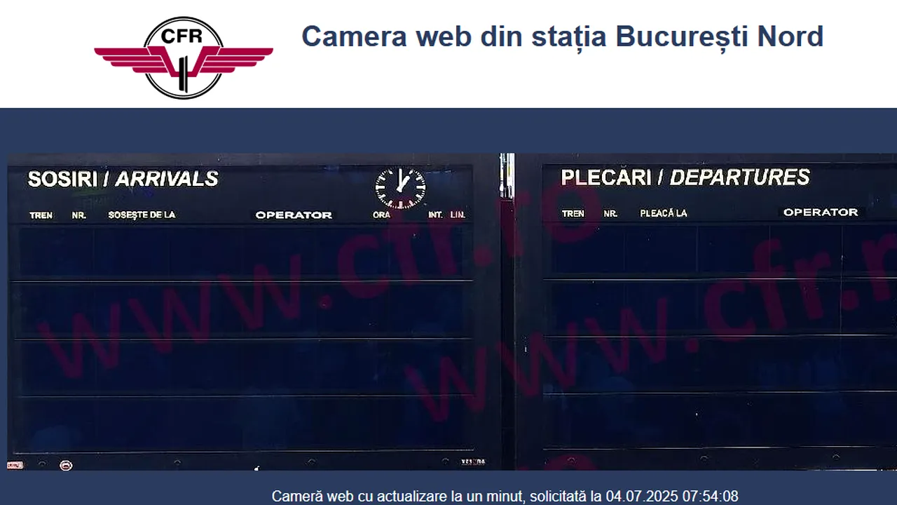 Panourile de informare şi camerele video din Gara de Nord NU FUNCȚIONEAZĂ, vineri dimineață. Precizările CFR despre incident
