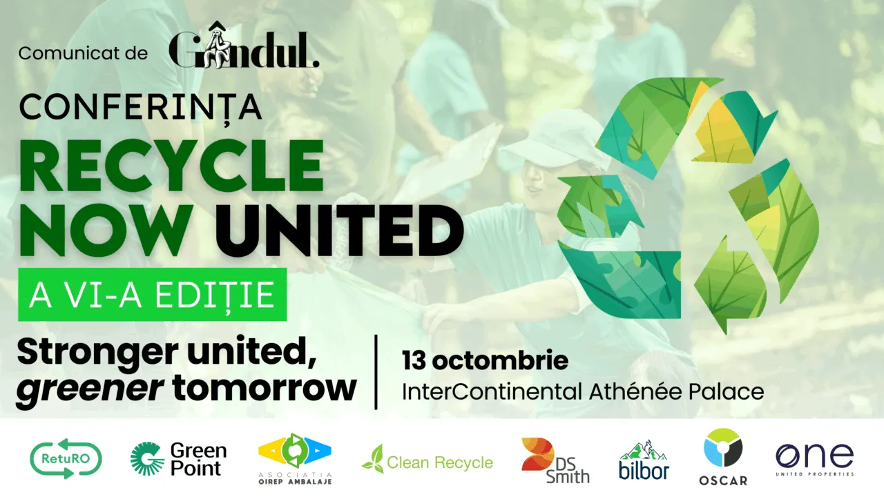 Care sunt cele mai noi legi și tendințe în materie de colectare și reciclare? Află la Conferința GÂNDUL “Recycle Now United” ediția a VI-a
