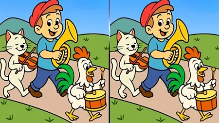 TEST IQ | Aceste două poze par identice, dar nu sunt. Găsiți 3 diferențe în cel mult 21 de secunde!