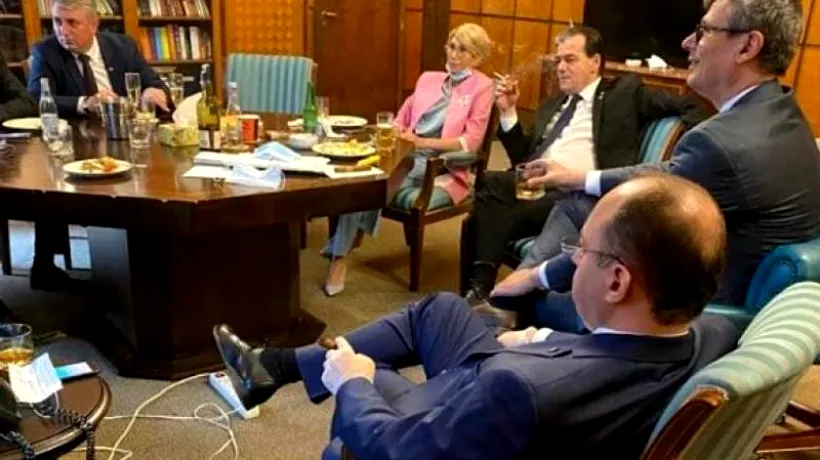DETALII. Ludovic Orban, noi explicații despre fotografia virală de la Guvern, în care se relaxează alături de colegi: „Era ziua mea. Dacă am greșit plătesc amenda”
