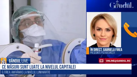 GÂNDUL LIVE. Gabriela Firea, despre măsurile de prevenție în hipermarketuri: Sunt decizii aberante! La noi nu s-au luat măsurile necesare care ar fi redus impactul coronavirusului în municipiul București - VIDEO