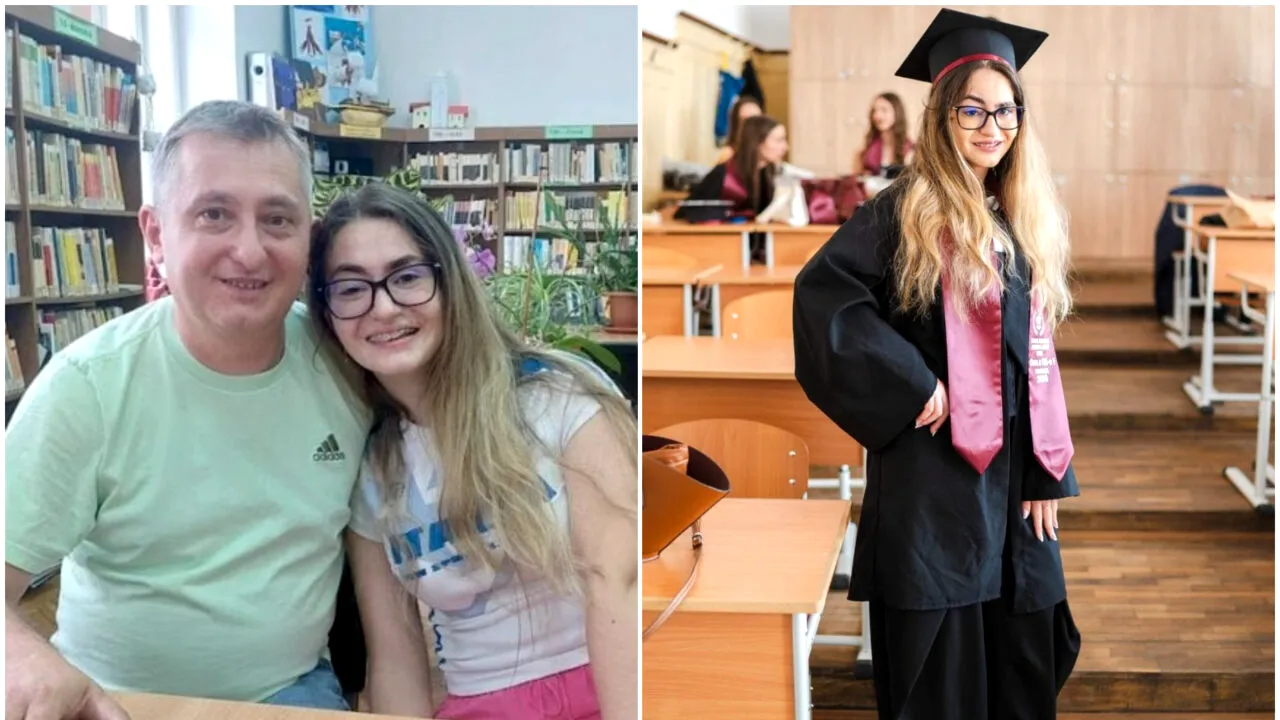 Larisa din Sibiu a luat BAC-ul la șapte ani de la accidentul care a lăsat-o cu un handicap grav. „Ne făcea litere cu mâna, ne scria. Uitați așa...”
