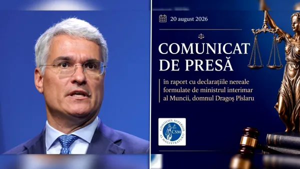 CSM îi răspunde lui Dragoș Pîslaru și denunță minciuni și „dezinformare instituțională”, după ce ministrul interimar a spus că magistrații au creat polemici pe tema salariilor