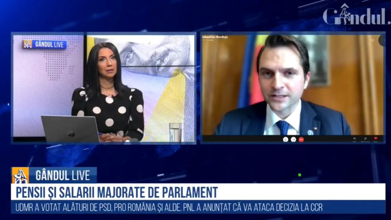 GÂNDUL LIVE. Sebastian Burduja, secretar de stat la Finanțe. Creșterea pensiilor cu 40%, „o scamatorie scoasă din joben acum, în săptămâna dinaintea alegerilor”