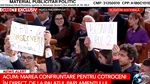 Elena Lasconi, SABOTATĂ de USR. Ionuț Moșteanu i-a pus sub sigiliu pancartele. Mesajele de susținere la o dezbatere televizată, scrise de mână