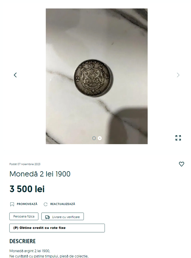 Această monedă românească veche se vinde acum cu 3.500 de lei. Vezi dacă o găsești pe acasă!