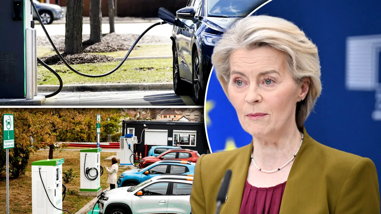 Mașinile electrice îi lasă în drum pe comisarii de la Bruxelles. Echipa Ursulei von der Leyen rămâne blocată la încărcat în drum spre Strasbourg. Cu ce vehicul se deplasează președinta CE