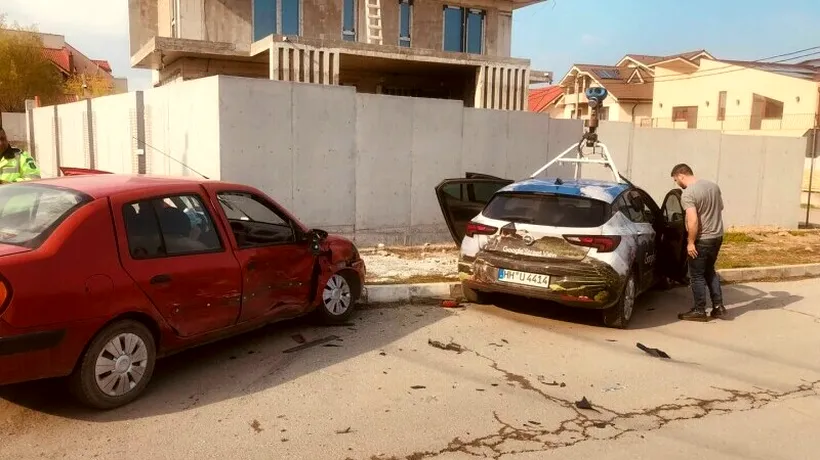 Mașină Google Street View, implicată într-un ACCIDENT în orașul Ovidiu, Constanța