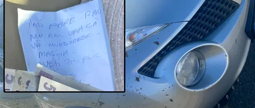 O șoferiță din Iași și-a găsit mașina murdară și un bilețel cu un plic cu BANI, pe capotă: Îmi pare rău, n-am vrut. Câți lei i-a lăsat