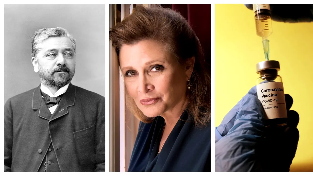 27 DECEMBRIE, calendarul zilei: Decedează Gustave Eiffel și Carrie Fisher/ Europa începe campania de vaccinare împotriva COVID-19