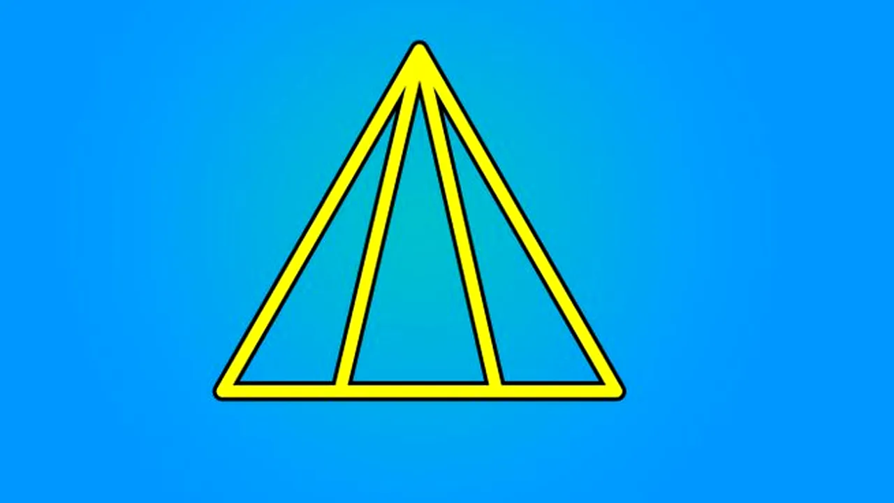 IQ TEST | Ești mai inteligent decât un elev de clasa a doua? Câte triunghiuri sunt în poza asta, în total?