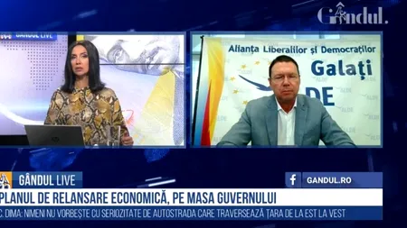 GÂNDUL LIVE. Președintele ALDE Galați despre Planul Național de Investiții și Relansare Economică: ”Este un copy-paste din planul de guvernare pe care l-am avut cu PSD”