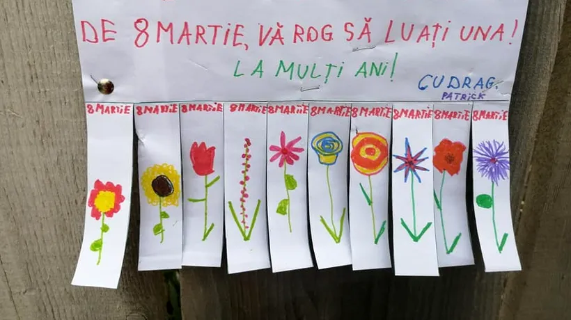 CAVALER, DE MIC. Gestul unui băiețel a cucerit inimile româncelor, de 8 martie: „Dacă nu ați primit o floare...” - FOTO