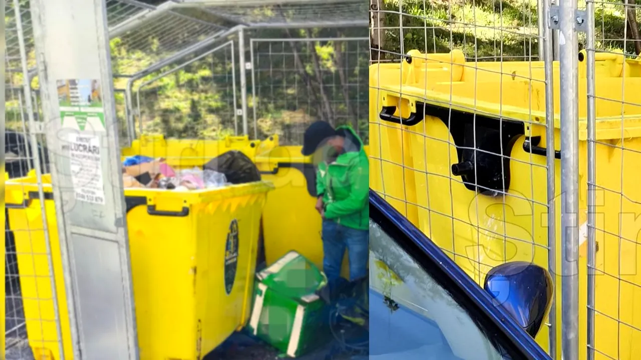 Un livrator a fost surprins lângă o ghenă de gunoi din Cluj, cu geanta de mâncare printre gunoaie: „Fie a abandonat-o, fie a uitat-o!”