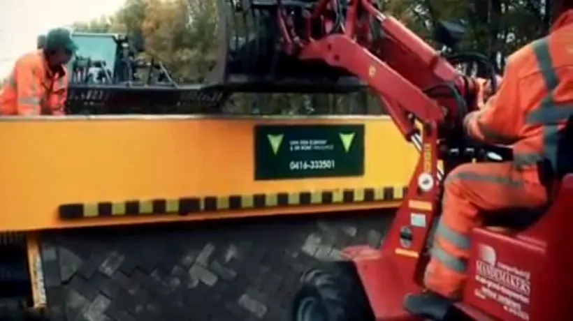 VIDEO: Cum fac olandezii drumuri pietruite