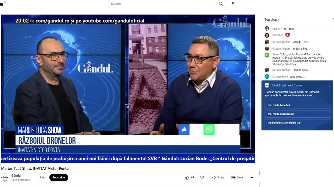 POLL Marius Tucă Show: „Luând în considerare nivelul de trai în România, ce a adus apartenența la Uniunea Europeană?”