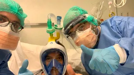 MĂSURI EXTREME de SUCCES | Măștile de scuba diving adaptate salvează viețile persoanelor infectate cu noul coronavirus! - FOTO / VIDEO