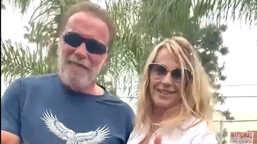 NADIA Comăneci și Arnold Schwarzenegger, antrenament de fitness în parc. VIDEO viral cu cei doi